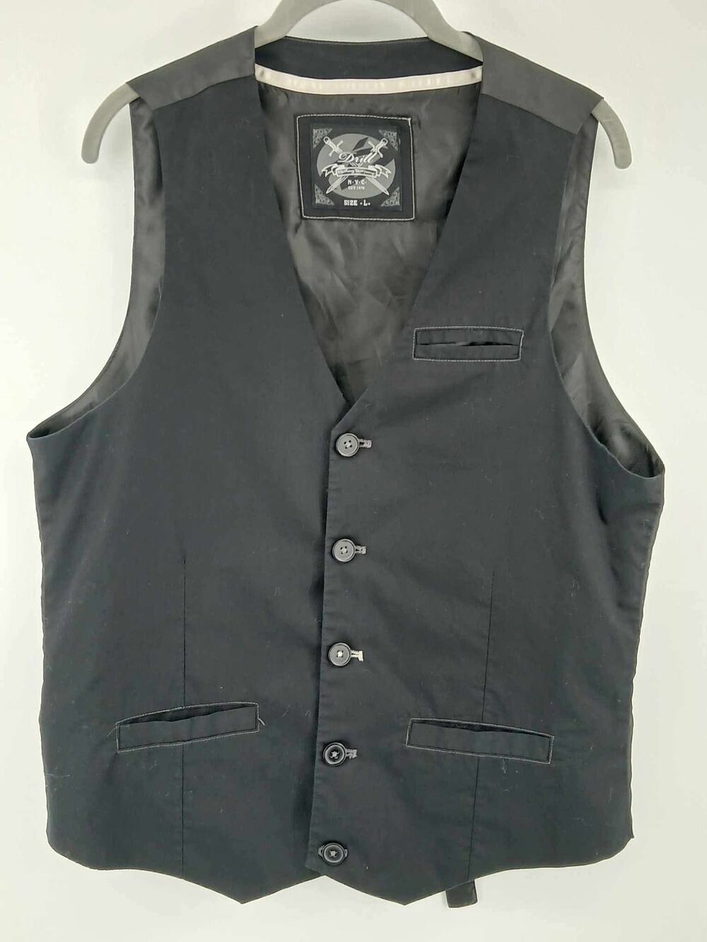 formal vest, Drill Clothing Company, black waistcoat size L